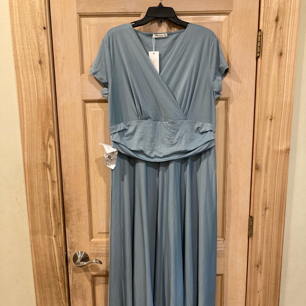 NWT KOH KOH Ladies long formal cocktail dress 2X Sage Seafoam Green